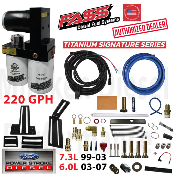 FASS Fuel Systems Titanium Signature Series Diesel Fuel System 250F 220GPH@45-50PSI Ford Powerstroke 7.3L and 6.0L 1999-2007 (TSF14220G) - Image 3